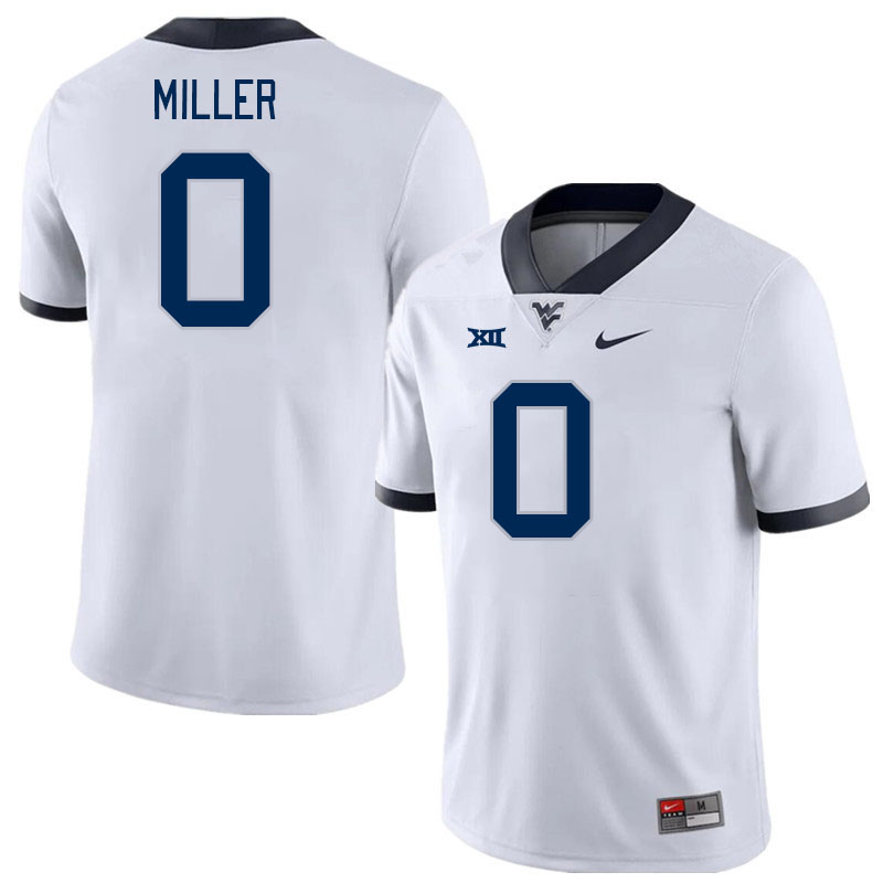Men #0 Montre Miller West Virginia Mountaineers College Football Jerseys Stitched Sale-White - Click Image to Close